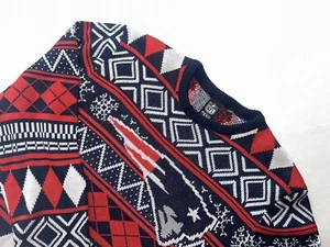 NWT NFL New England Patriots Men Sz XL Knit Ugly Christmas Sweater Red Blue - Picture 1 of 9