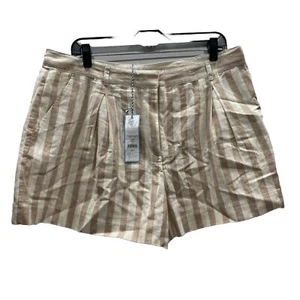Draper James Everyday Shorts in Markise Streifen Damen 14 camel Leinenmischung - Bild 1 von 5