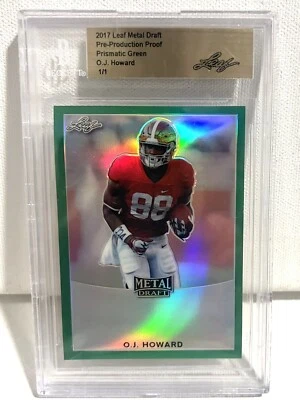 2017 Leaf Metal Draft 1/1 O.J. Howard Green Prismatic Rookie Uncirculated - Image 1 of 2