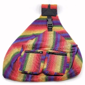Boho Tribal Woven Backpack Colorful Hand Woven in Guatemala - Picture 1 of 2