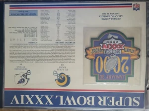 SUPER BOWL 34 RAMS/TITANS 2000 WILLABEE WARD OFFICIAL SB XXXIV NFL PATCH CARD - Picture 1 of 1