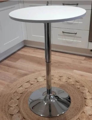 Tall Bar Table Small Round Breakfast Coffee Dining Swivel Kitchen Furniture Unit - Image 1 of 4