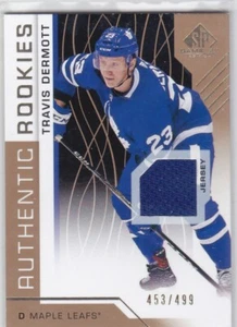 18/19 SP GAME USED..TRAVIS DERMOTT..AUTHENTIC ROOKIES..GOLD..JERSEY../499..LEAFS - Picture 1 of 2