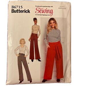 Butterick B6715 Sewing Pattern Easy Trousers & Belt Size 6-22 Uncut