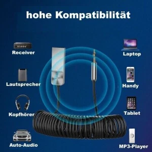Bluetooth 5.0 Empfänger Adapter 3.5mm Jack Auto AUX Audio Stereo USB KFZ - - Bild 1 von 6