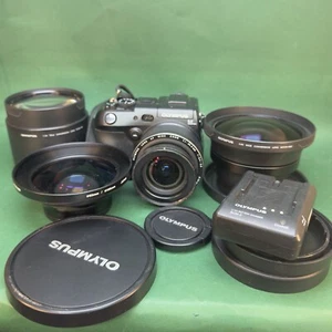 Olympus Camedia C-8080 8MP Digital Camera Amazing Optics. All Extra Lenses Inc! - Picture 1 of 14