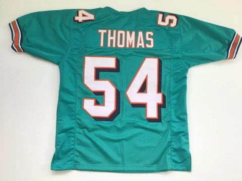 UNSIGNED CUSTOM Sewn Stitched Zach Thomas Teal Jersey - M, L, XL, 2XL Cover
