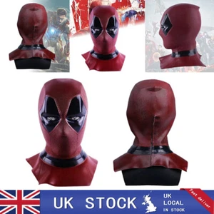 Cosplay Deluxe Deadpool Full Face Mask Breathable Latex Halloween Party Prop - Picture 1 of 23