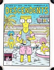 DESCENDENTS BAND SIGNED FEST 2023 TOUR GIG POSTER W/JSA CERT MILO PUNK AUTOGRAPH - Picture 1 of 2