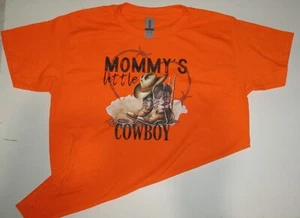 Youth tshirt Small Orange Mommy's Little Cowboy Hat Rodeo New Kids Shirt Child - Picture 1 of 1