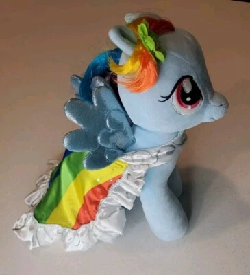 BAB My Little Pony Rainbow Dash 16" Felpa Capa Flor Pieza de Pelo Peluche Retirado Foto 1 de 4