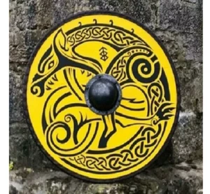 Warrior Viking Shield 24" Round Dragon Medieval LARP Cosplay Halloween Prop - Picture 1 of 5