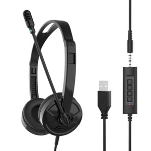 USB Headsets with Microphone with Adjustable Design for Clear Call and Music - Photo 1/8