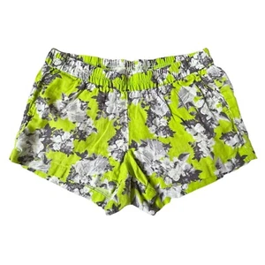 Kut from the Kloth Linen Shorts Women Size 8 Green 3" Inseam Floral - Picture 1 of 11