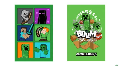 Minecraft Kuscheldecke Fleecedecke in 2 Varianten  Maße: 100 x 150 cm - Bild 1 von 3