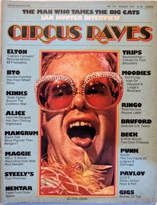 Circus Raves Magazine August 1975 Elton, Kinks, Alice, Ian Hunter, Ringo, BTO - Image 1 of 4