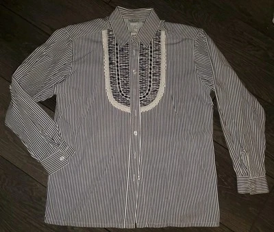 Camisa vintage listrada Napa Valley com botões tamanho pequeno - Imagem 1 de 4