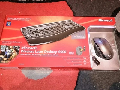 Microsoft Wireless Laser Desktop 6000 Keyboard And Mouse NIB - Image 1 of 4
