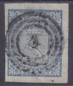 NORGE - 1855 FIRST STAMP Mi. 1 - used - NUMERICAL CANCEL - GOOD QUALITY - Picture 1 of 2
