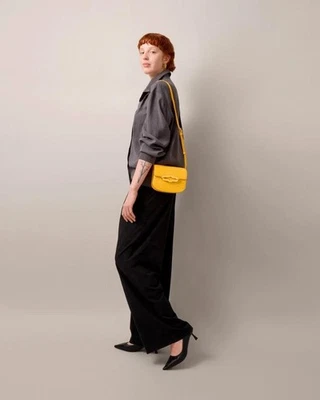 Bolso de Hombro Mulberry Pequeño Pimlico Cuero Dorado Herrajes Amarillo Auténtico Foto 1 de 4