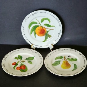 3 Williams Sonoma Orchard Suite Plates Salad Dessert Appetizer Fruit Canapé Fall - Picture 1 of 5