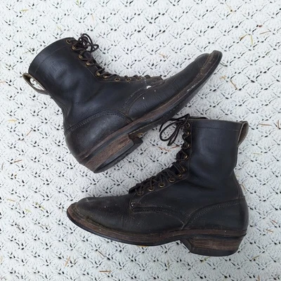 Vtg Whites Boots Spokane Leather Handmade Logger Work Boot Black - 9 EE - Image 1 of 4