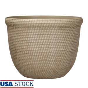 Recycled Resin Planter W/ Drainage Holes Lightweight Durable Indoor Outdoor Use - Picture 1 of 8