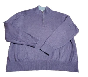 Suéter Eddie Bauer Para Hombre 2XL Mezcla Algodón/Cachemira Color Púrpura - Imagen 1 de 5