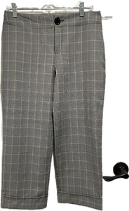 A. Byer size 9 Juniors black plaid houndstooth cropped capri cuff pants - Picture 1 of 8