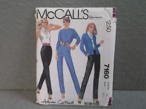 MCCALL'S PATTERN 7160 UNCUT 1980s Miss Size 10 Adman Cartmem HALTER TOP  PANT - Picture 1 of 5