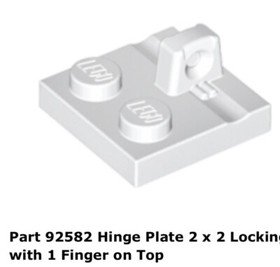 Lego 2x 92582 White Hinge Plate 2 x 2 Locking with 1 Finger 10236 Ewok Village