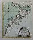 MOROCCO, NORTH AFRICA, SAHARA, GIBRALTAR, original antique map, Bellin, c.1764