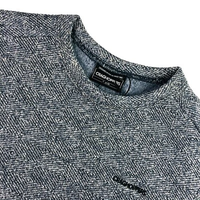 NEW Craghoppers Men's Fleece Lined Crewneck Knit Pullover Sweatshirt Blue • S - Image 1 of 4