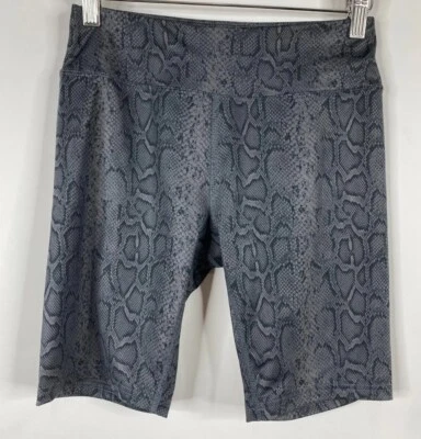 Athletech Womens Bike Shorts Small Gray Snake Print Active Performance Yoga Gym - Image 1 of 4