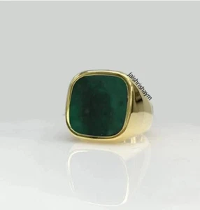Natural Green Emerald Ring 925 Sterling Silver Ring For Men Gift Father Day Ring - Picture 1 of 5