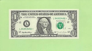1995* ..UNCIRC $1  L 0495 3492 *  .... 1995  $1  L-*    STAR  NOTE - Picture 1 of 2