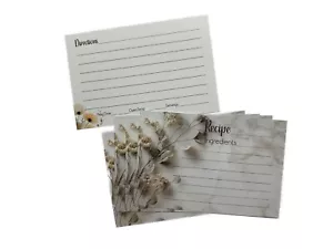 White Wedding 4x6 Recipe Card, Floral, Wedding Ideas, Mr. and Mrs., Birthday - Picture 1 of 3