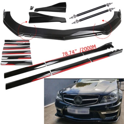 For Mercedes Benz E Front Rear Bumper Lip Spoiler Splitter Body Kit Side Skirt Foto 1 de 4