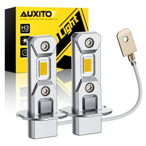 2x H3 LED Front 10000LM FOG Light Bulbs Yellow 3000K Driving DRL Mini Size Lamps - Picture 1 of 9