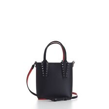 CHRISTIAN LOUBOUTIN 1090$ Mini Cabata N/S Bag - Black Leather, Grained, Spikes