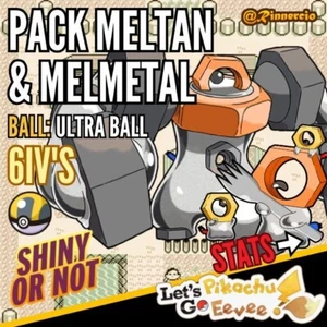 Pack Meltan & Melmetal Competitivos Legendarios Pokemon Let´s Go Pikachu & Eevee - Picture 1 of 6