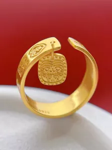 Herrenring Peace and Joy 24K THAI BAHT GELBVERGOLDET vergoldet - Bild 1 von 5