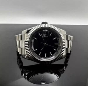 Custom 40mm President Style Black Dial Mod Watch w/ Miyota 8285 Automatic - Picture 1 of 4