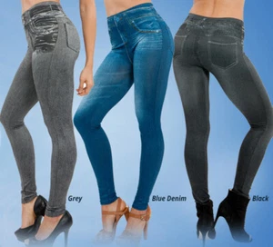 High Waist Denim Jeans Leggings Stretch Slimming Jegging Elastic Pants Trousers - Picture 1 of 10
