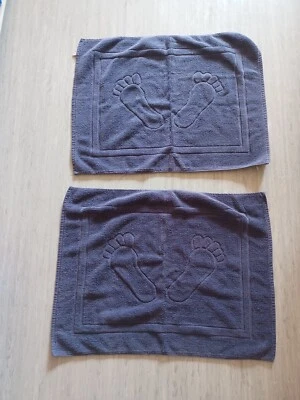 Teppich Badvorleger Set 2 teilig blau waschbar Trockner geeignet je ca. 50x65cm - Bild 1 von 3