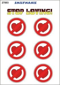 Sticker heart Stop Loving set of 6 150 x 105 mm - Imagen 1 de 1