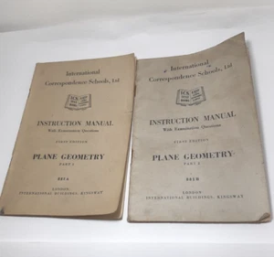 International Correspond Schools Instruction Manual Plane Geometry  50's P/B - Picture 1 of 6