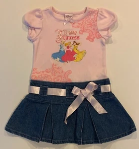 Robe vintage Disney Princesse taille basse taille 3T rose haut jupe jean Cindy Belle - Photo 1 sur 4