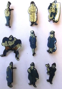 GILES CARTOON POLICE CHARACTER PIN BADGES - 9 x VARIATIONS - £7 each - No Clasps - Picture 1 of 2