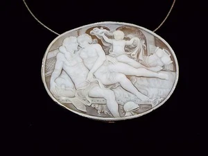Museum quality Master Hand carved Sardonyx cameo set in Italian silver-signed - Picture 1 of 7